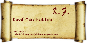 Kovács Fatime névjegykártya