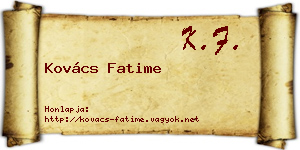 Kovács Fatime névjegykártya