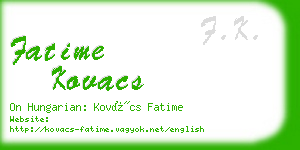 fatime kovacs business card